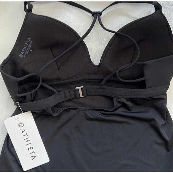 NWT ATHLETA Prism Tankini Molded Cup Swim Tankini Black Size Small - Picture 7 of 8